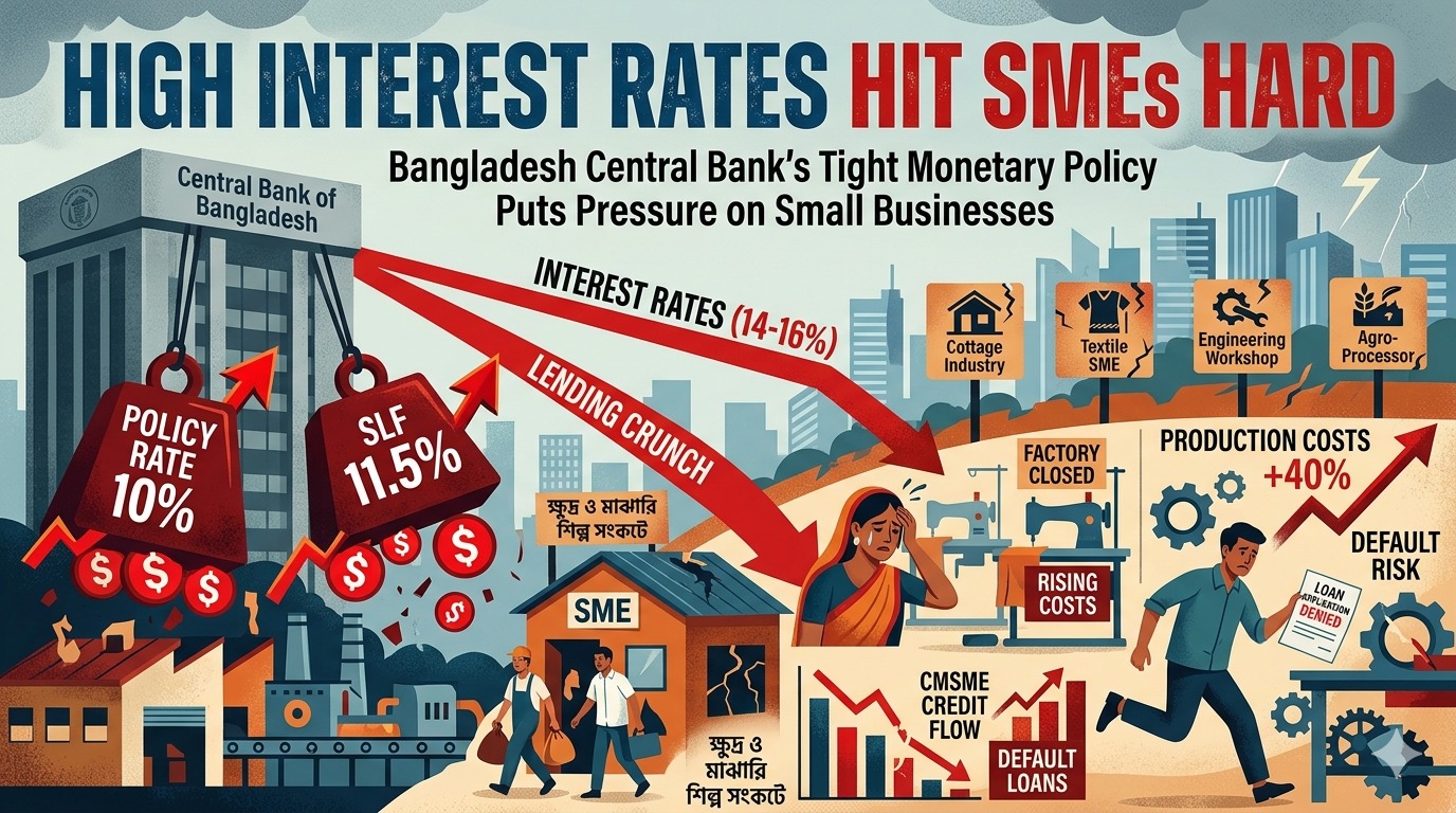 High Interest Rates Hit SMEs Hard DHAKA: